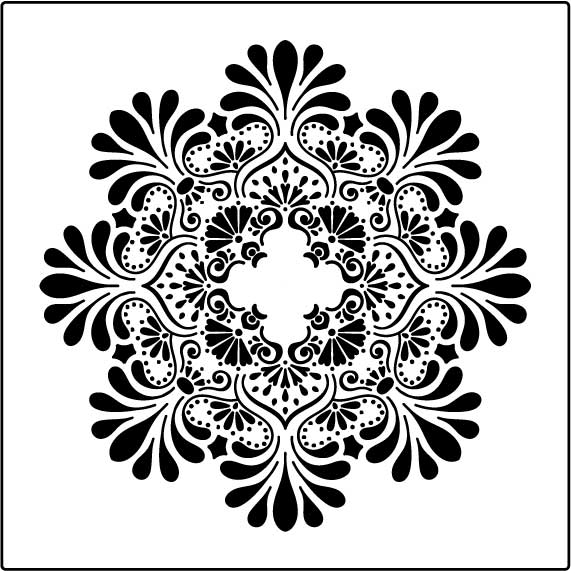 Stencil Home Decor Roseton 013 Mandala