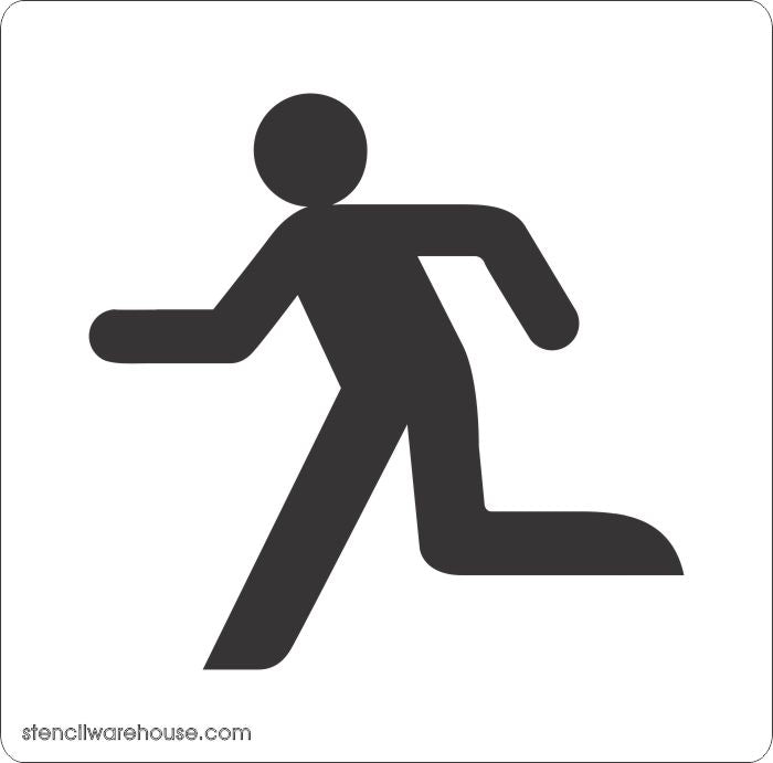 Running Man Floor or Wall Exit Stencil – Stencil Warehouse